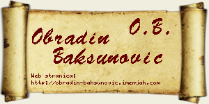 Obradin Bakšunović vizit kartica